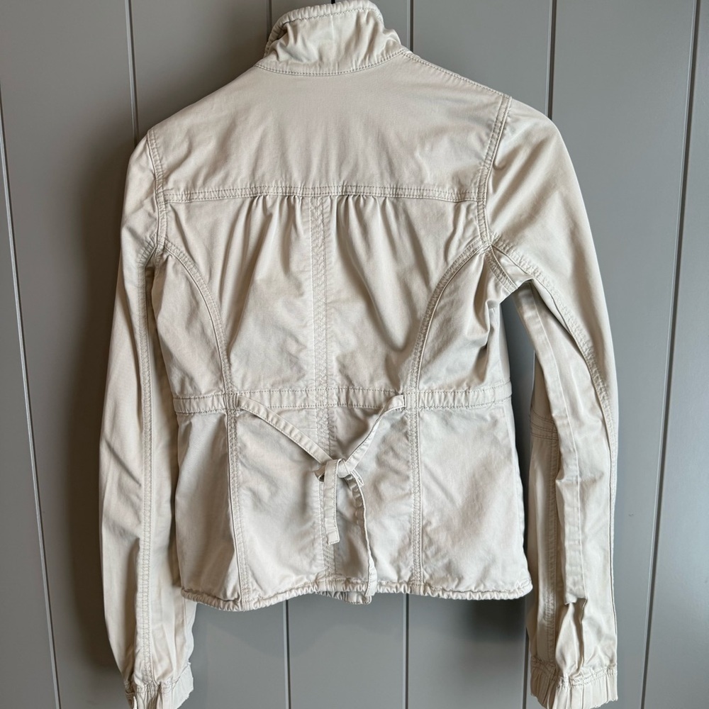 Abercrombie & Fitch Womens Jacket Khaki Tan Canvas Utility Outerwear Blazer Med - Picture 3 of 11